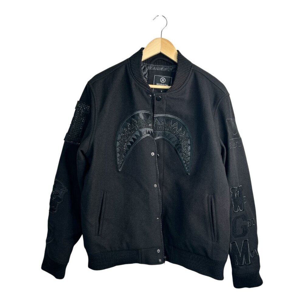 Hudson Outerwear x Babe Collaboration Embroidered Sequin Black Jacket Men's Sz L